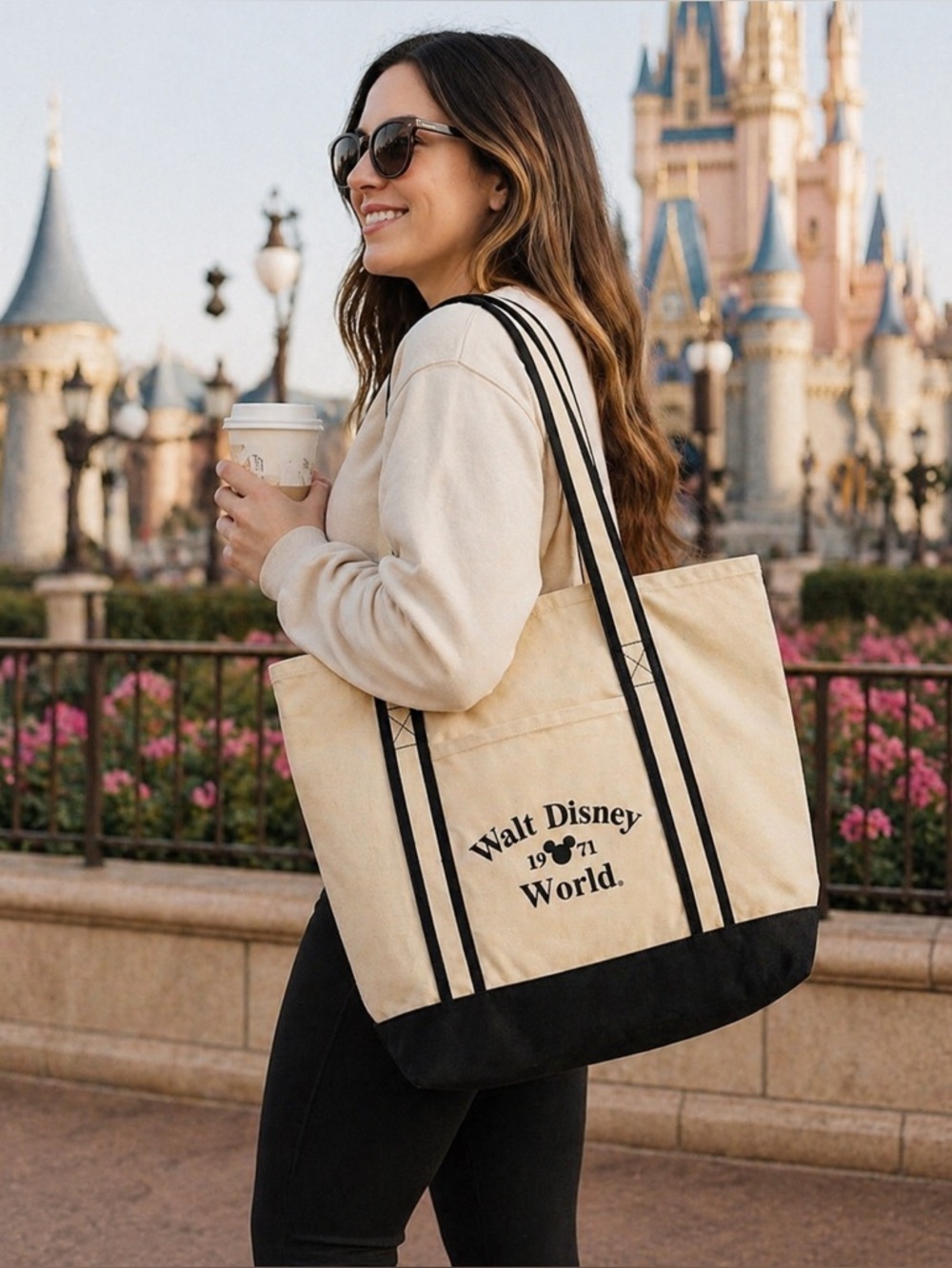 Walt Disney World 1971 Canvas Tote Bag Souvenir Large Canvas Carryall